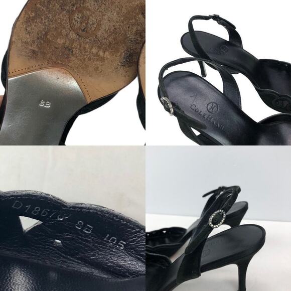 Cole Haan Black Suede Leather Sing Back Heels 8 - Picture 15 of 16